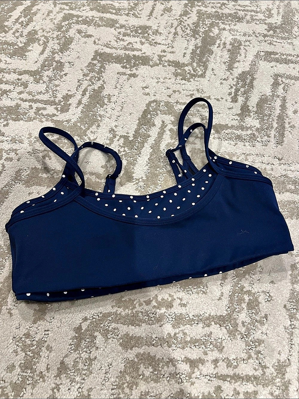 Liaison layered polka dot sports bra in Blue Size Small Like New